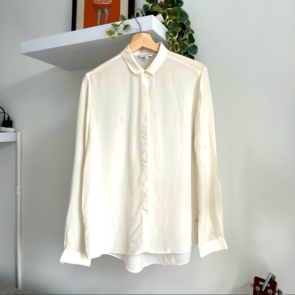 & Other Stories Off White 100% Silk Shirt